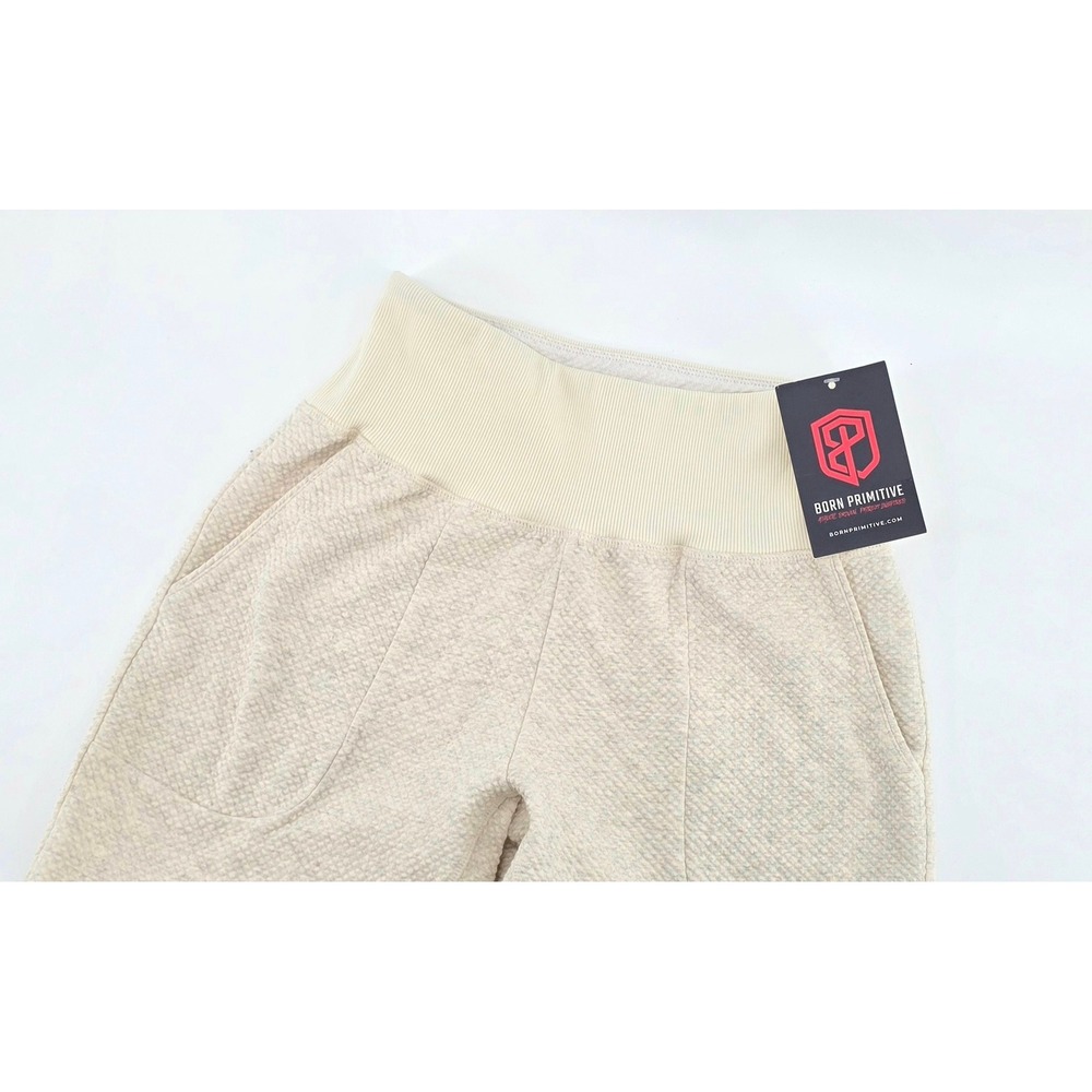 Born Primitive Quilted Joggers Size Medium Womens Cream Rest Day Athleisure NWT